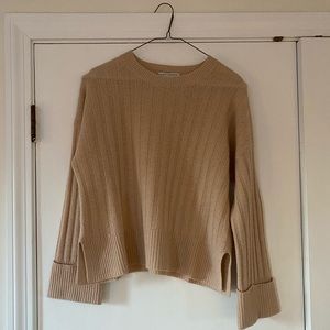 AUTUMN CASHMERE - camel ribbed sweater cashmere